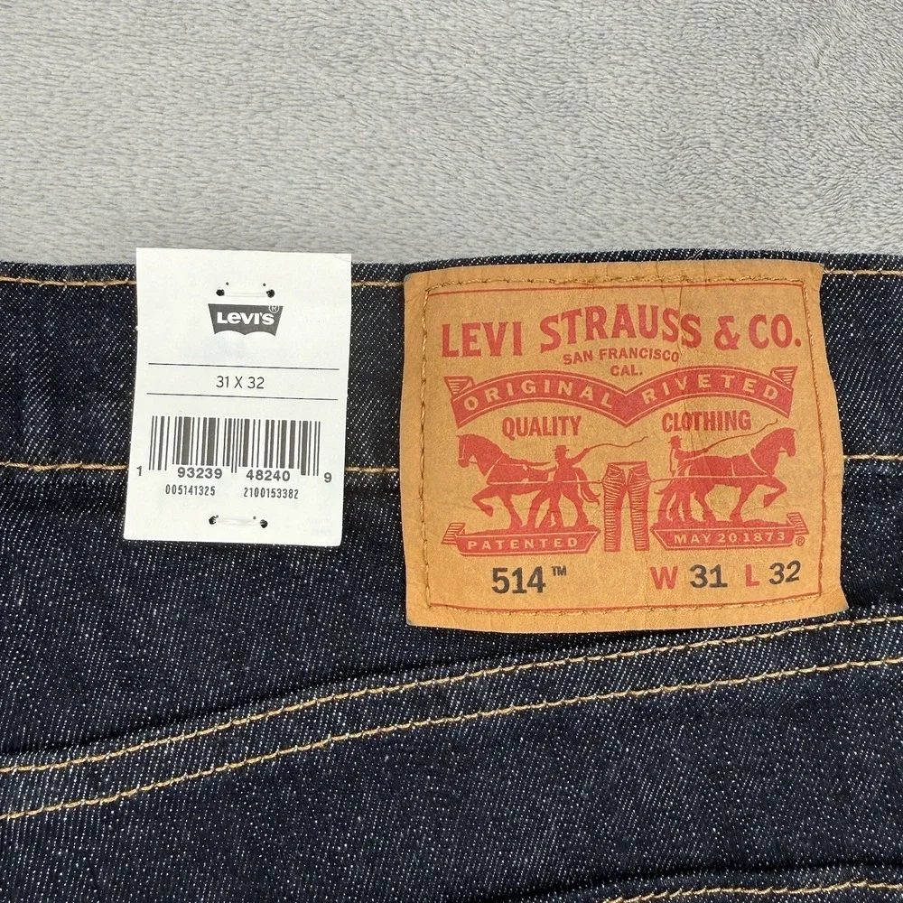 Levis 514 Jeans Mens W31 L32 Straight Fit Flex Stretch Performance Dark Wash
